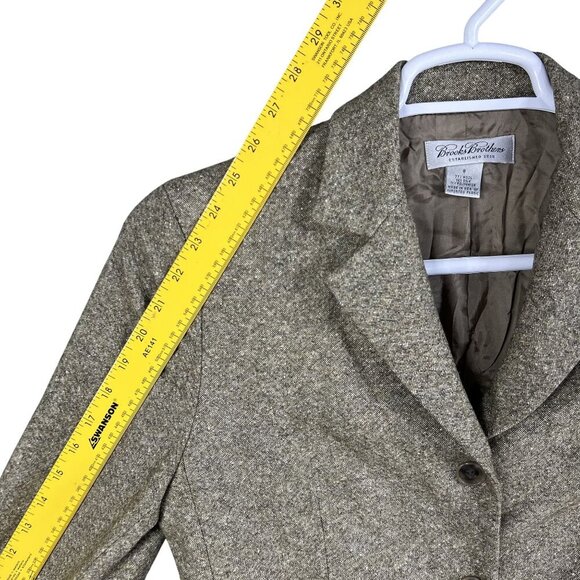 Brooks Brothers Womens 8 Wool Silk Blend Blazer USA Made Quiet Luxury Minimalist - Picture 12 of 15